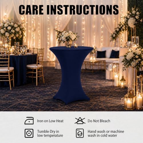 Cocktail Table Covers - 6 Pack 32x43 Inch Table Cloth - Navy Blue in 32x43 Inch in Navy Blue, alternate view 6