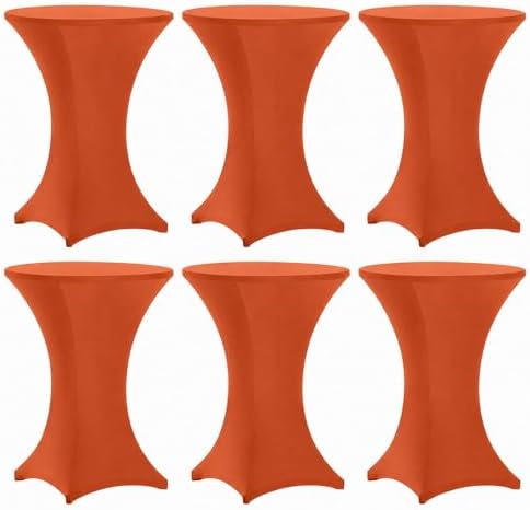 Cocktail Table Covers - 6 Pack 32x43 Inch Table Cloth - Orange in 32x43 Inch