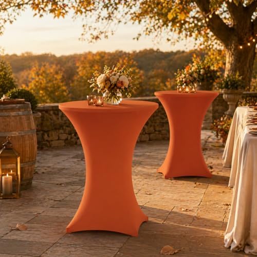 Cocktail Table Covers - 6 Pack 32x43 Inch Table Cloth - Orange in 32x43 Inch, alternate view 2