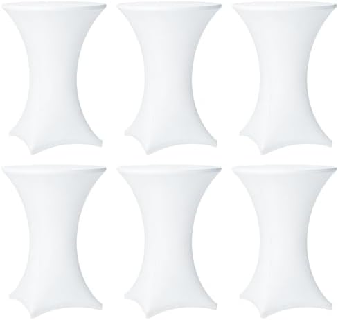 Cocktail Table Covers - 6 Pack 32x43 Inch Table Cloth - White in 32x43 Inch in White