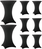Cocktail Table Covers - 8 Pack 32x43 Inch Table Cloth - Black in 32x43 Inch in Black