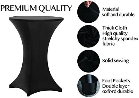 Cocktail Table Covers Black, Cocktail Tablecloth 12 Pack 32x43 Inch in 32x43 Inch, alternate view 5