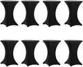 Cocktail Table Covers Black, High Top Table Cloths 8 Pack 32x43 Inch in 32x43 Inch