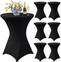 Cocktail Table Covers Black Spandex High Top Tablecloth 6 Pack