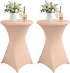 Cocktail Table Covers, Fitted Stretch, 2-Pack, Coral Pink