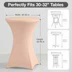 Cocktail Table Covers, Fitted Stretch, 2-Pack, Coral Pink, alternate view 3