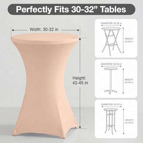 Cocktail Table Covers, Fitted Stretch, 2-Pack, Coral Pink, alternate view 3