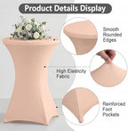 Cocktail Table Covers, Fitted Stretch, 2-Pack, Coral Pink, alternate view 4