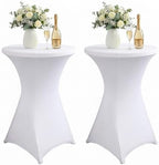 Cocktail Table Covers, Fitted Stretch, 2-Pack, White in White