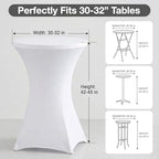 Cocktail Table Covers, Fitted Stretch, 2-Pack, White in White, alternate view 3