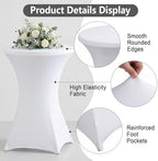 Cocktail Table Covers, Fitted Stretch, 2-Pack, White in White, alternate view 4