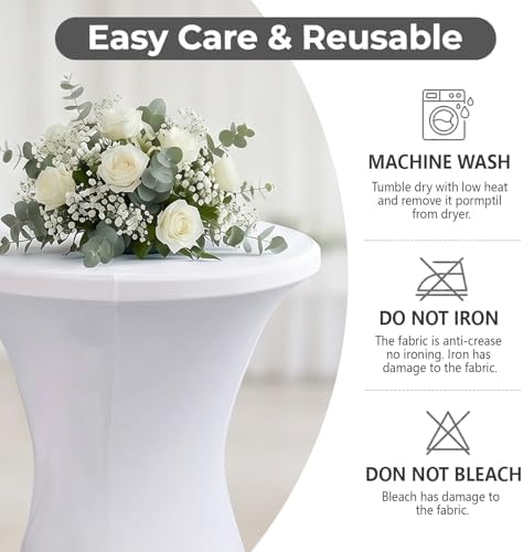 Cocktail Table Covers, Fitted Stretch, 2-Pack, White in White, alternate view 7