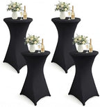 Cocktail Table Covers, Fitted Stretch, 4-Pack, Black in Black