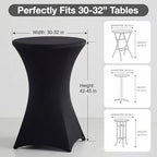 Cocktail Table Covers, Fitted Stretch, 4-Pack, Black in Black, alternate view 3