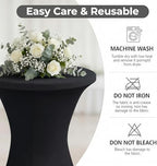 Cocktail Table Covers, Fitted Stretch, 4-Pack, Black in Black, alternate view 7