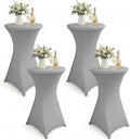Cocktail Table Covers, Fitted Stretch, 4-Pack, Grey in Grey