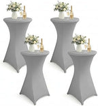 Cocktail Table Covers, Fitted Stretch, 4-Pack, Grey in Grey