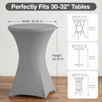 Cocktail Table Covers, Fitted Stretch, 4-Pack, Grey in Grey, alternate view 3