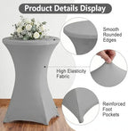 Cocktail Table Covers, Fitted Stretch, 4-Pack, Grey in Grey, alternate view 4