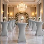 Cocktail Table Covers, Fitted Stretch, 4-Pack, Grey in Grey, alternate view 6