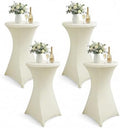 Cocktail Table Covers, Fitted Stretch, 4-Pack, Ivory in Ivory
