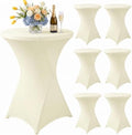 Cocktail Table Covers Ivory Spandex High Top Tablecloth 6 Pack