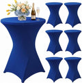 Cocktail Table Covers Navy Blue Spandex High Top Tablecloth 6 Pack