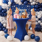 Cocktail Table Covers Navy Blue Spandex High Top Tablecloth 6 Pack, alternate view 2