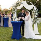 Cocktail Table Covers Navy Blue Spandex High Top Tablecloth 6 Pack, alternate view 7