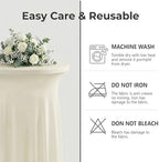 Cocktail Table Covers, Ruffle Skirt, 2-Pack, Spandex Ivory, alternate view 7