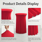 Cocktail Table Covers, Ruffle Skirt, 2-Pack, Spandex Red, alternate view 4