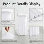 Cocktail Table Covers, Ruffle Skirt, 2-Pack, Spandex White, alternate view 4