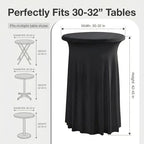 Cocktail Table Covers, Ruffle Skirt, 6-Pack, Spandex Black, alternate view 3