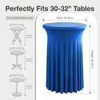 Cocktail Table Covers, Ruffle Skirt, 6-Pack, Spandex Blue, alternate view 3