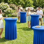 Cocktail Table Covers, Ruffle Skirt, 6-Pack, Spandex Blue, alternate view 5