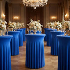 Cocktail Table Covers, Ruffle Skirt, 6-Pack, Spandex Blue, alternate view 6