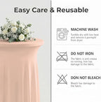 Cocktail Table Covers, Ruffle Skirt, 6-Pack, Spandex Coral Pink, alternate view 7
