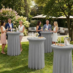 Cocktail Table Covers, Ruffle Skirt, 6-Pack, Spandex Grey, alternate view 5