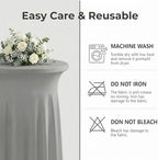 Cocktail Table Covers, Ruffle Skirt, 6-Pack, Spandex Grey, alternate view 7