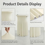 Cocktail Table Covers, Ruffle Skirt, 6-Pack, Spandex Ivory, alternate view 4
