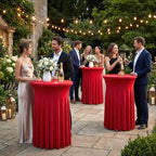 Cocktail Table Covers, Ruffle Skirt, 6-Pack, Spandex Red, alternate view 5