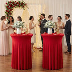 Cocktail Table Covers, Ruffle Skirt, 6-Pack, Spandex Red, alternate view 6