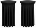 Cocktail Table Covers Skirts High Top Tablecloth Round Spandex Party Black