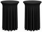 Cocktail Table Covers Skirts High Top Tablecloth Round Spandex Party Black