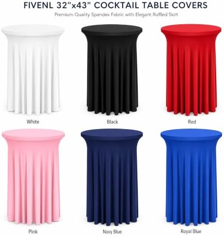 Cocktail Table Covers Skirts High Top Tablecloth Round Spandex Party Pink, alternate view 4