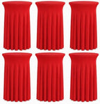 Cocktail Table Covers Skirts High Top Tablecloth Round Spandex Party Red