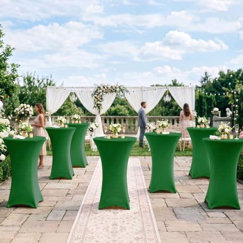 Cocktail Table Covers-Spandex Round High Top Table Cloths Party Green, alternate view 4