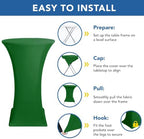 Cocktail Table Covers-Spandex Round High Top Table Cloths Party Green, alternate view 5