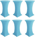 Cocktail Table Covers-Spandex Round High Top Table Cloths Party Light Blue