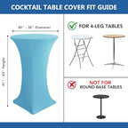 Cocktail Table Covers-Spandex Round High Top Table Cloths Party Light Blue, alternate view 7
